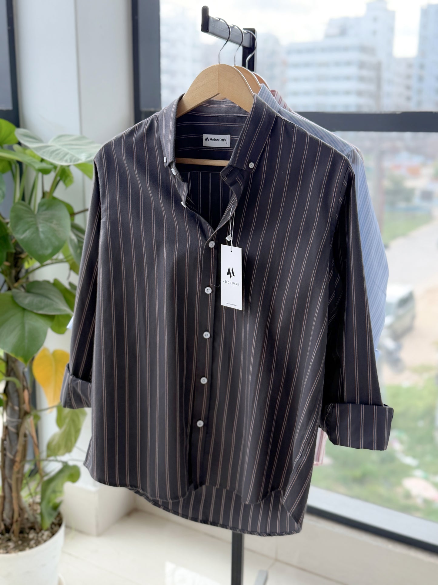 Gentle stripe shirt - Midnight Copper