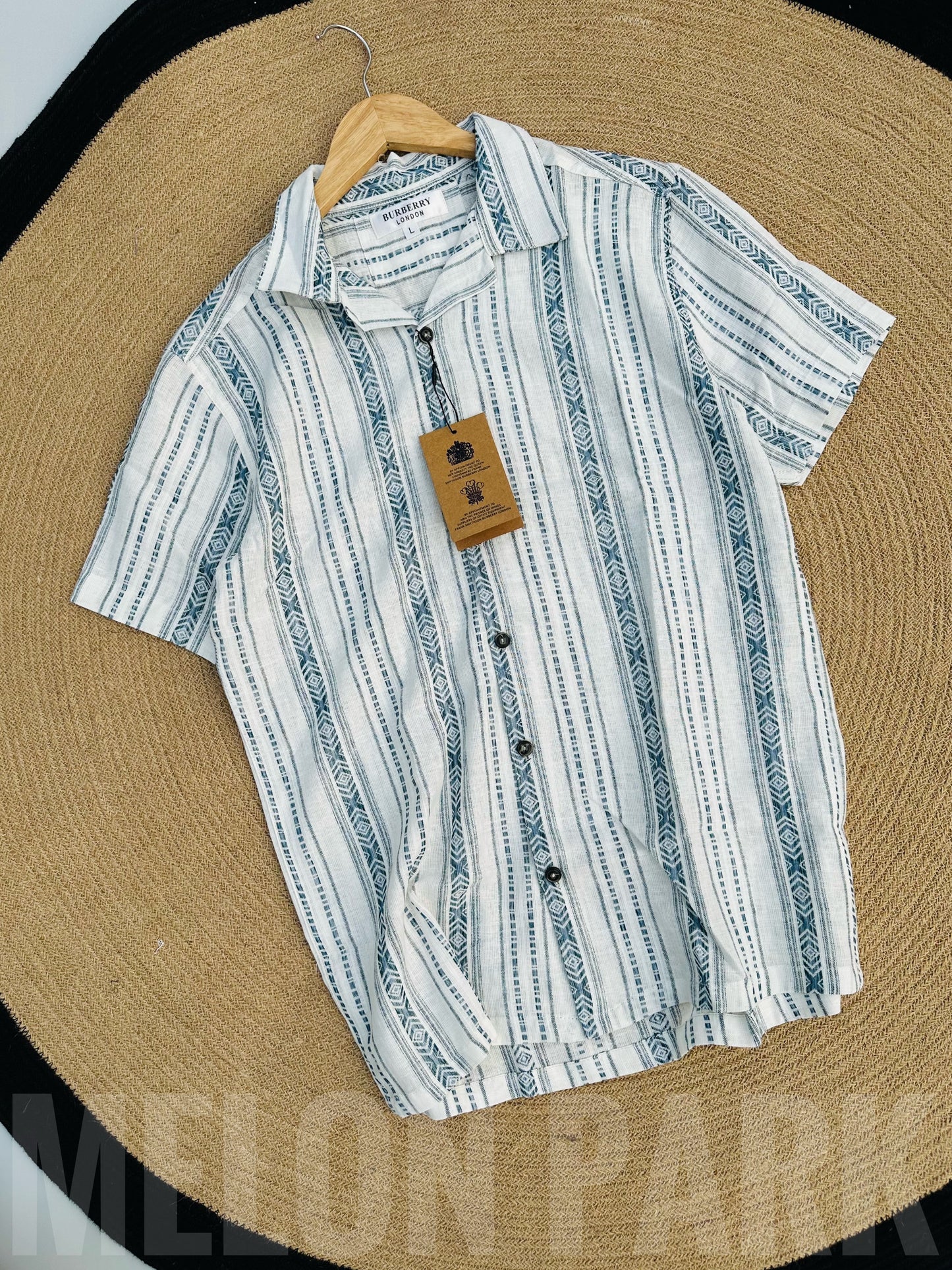 Printed Blue Festive Cuban