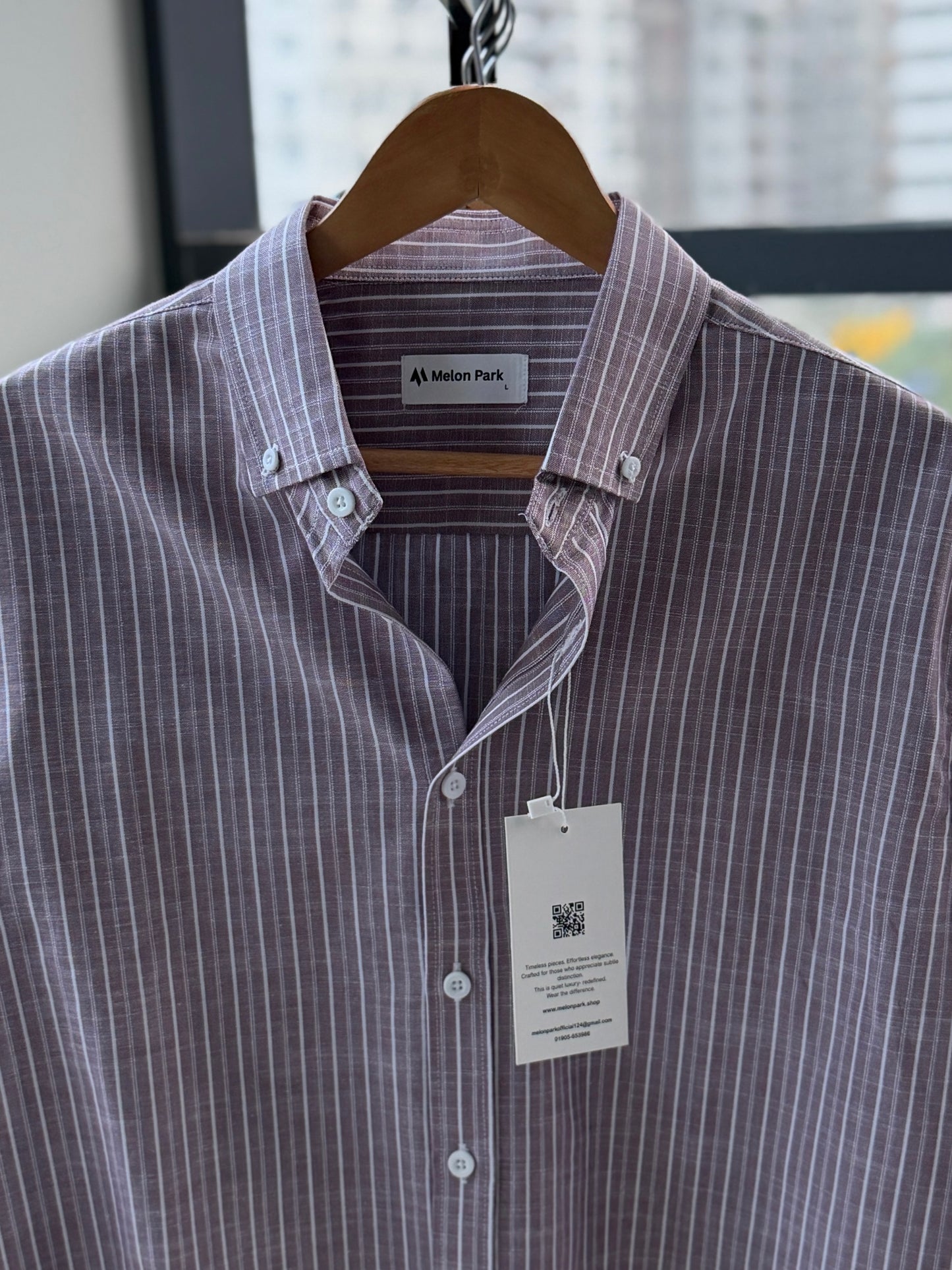 Gentle stripe shirt - Muted Mauve
