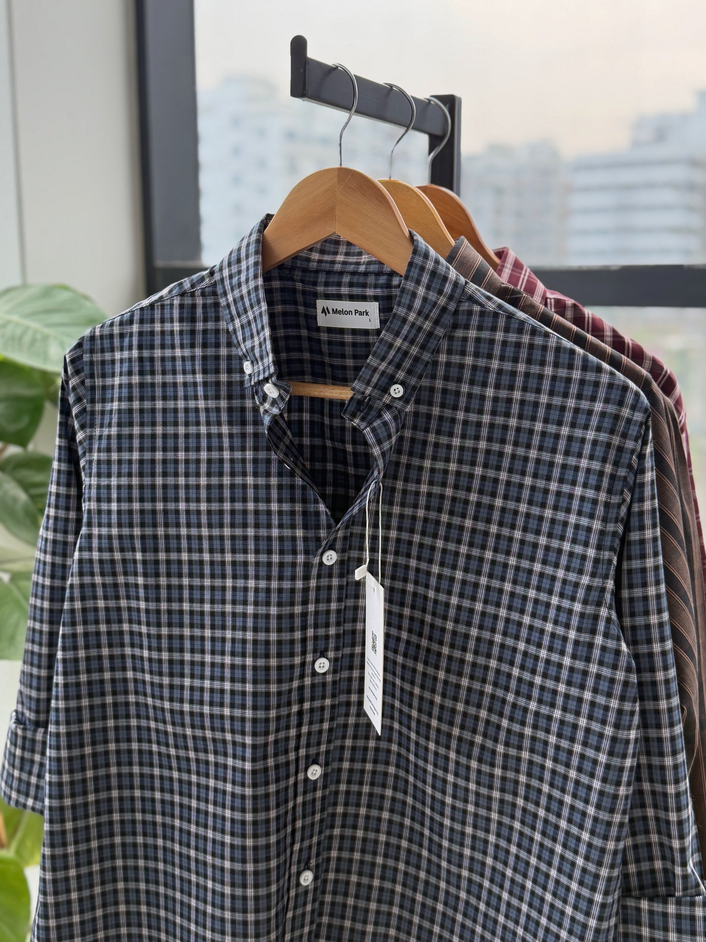 Gentle check shirt - Nordic Twilight