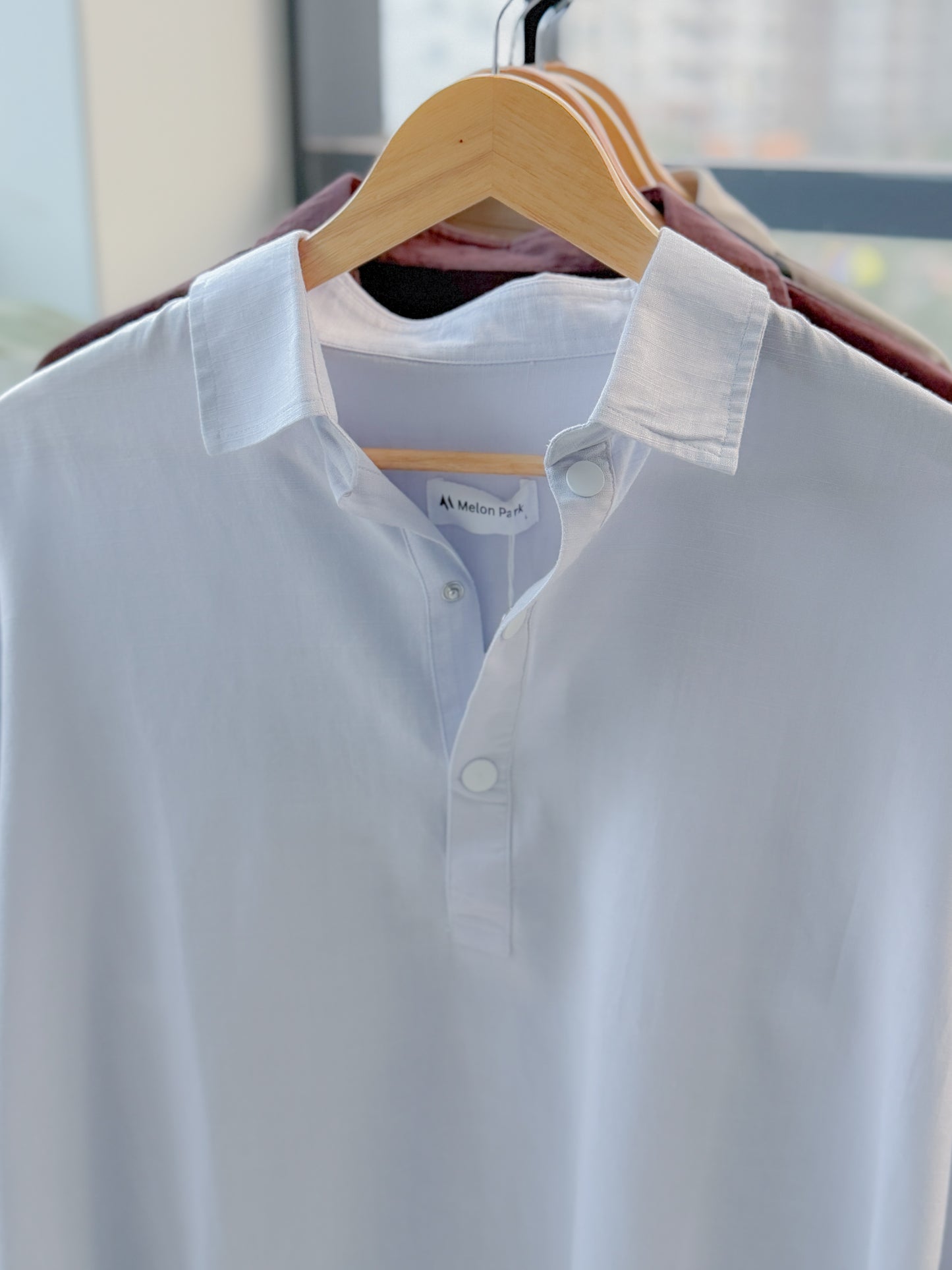 Fine Henley shirt - Powder Blue