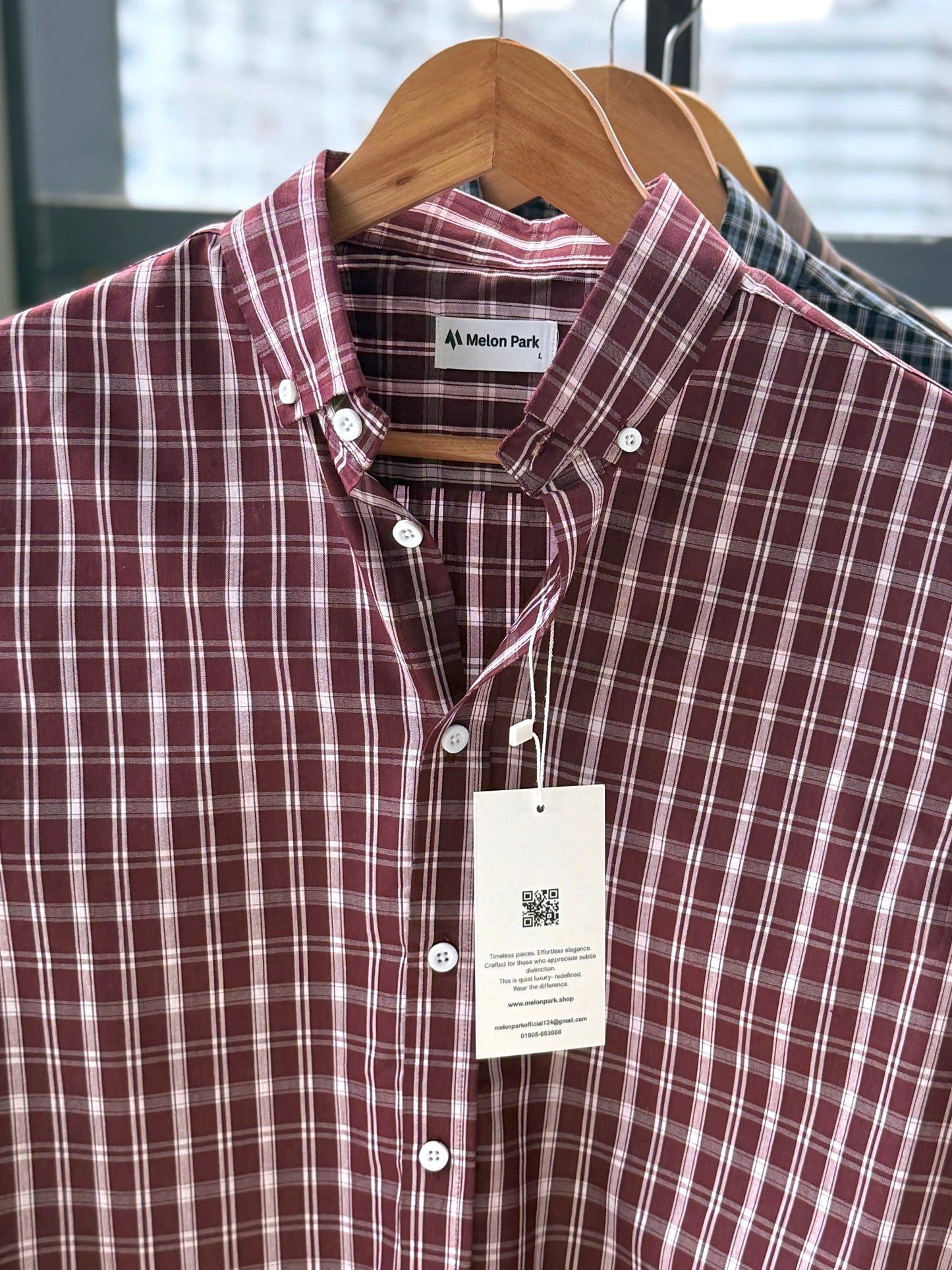 Gentle check shirt - Matrix Maroon