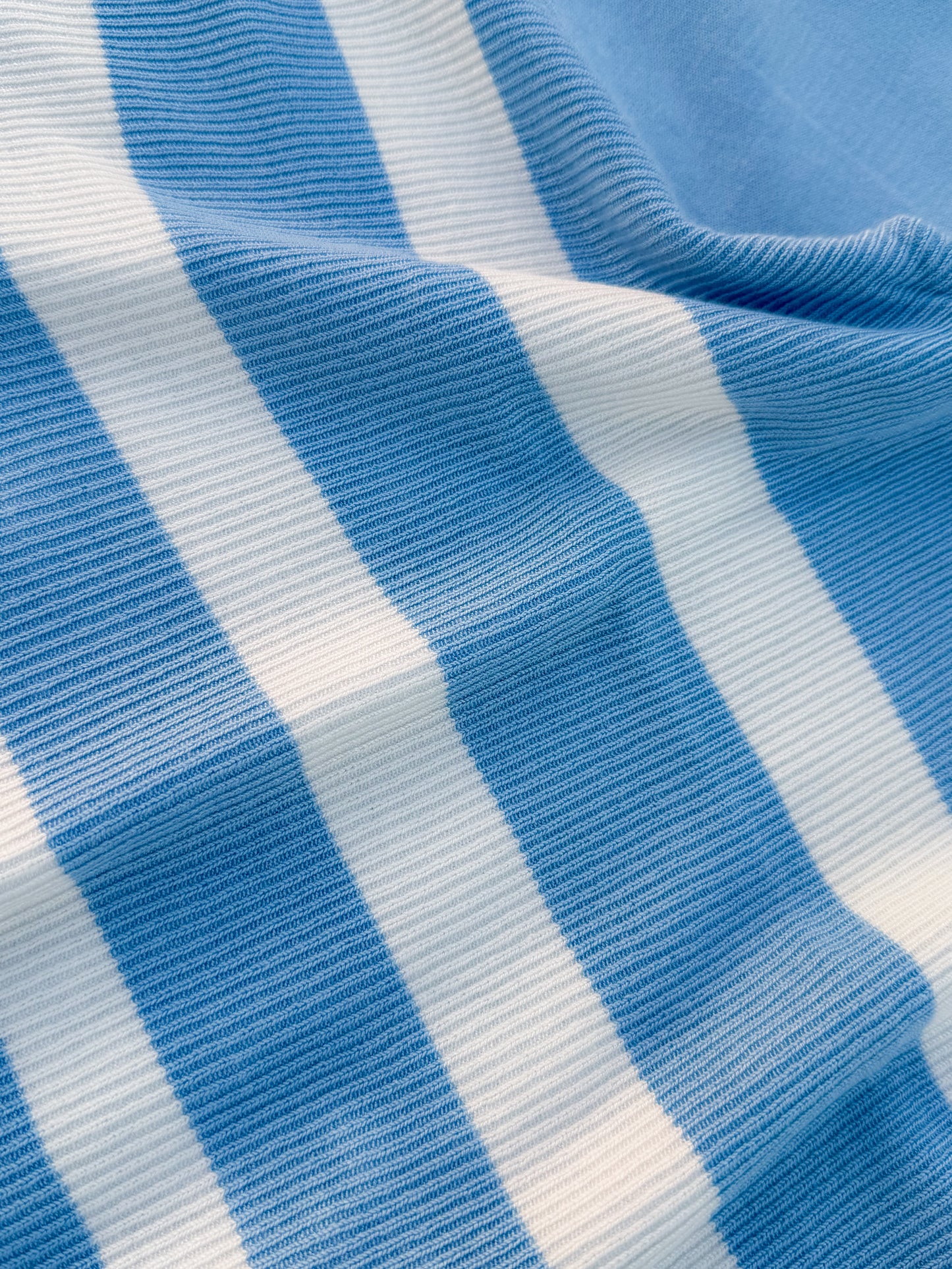 Executive Knitted Polo - Cool Blue with White