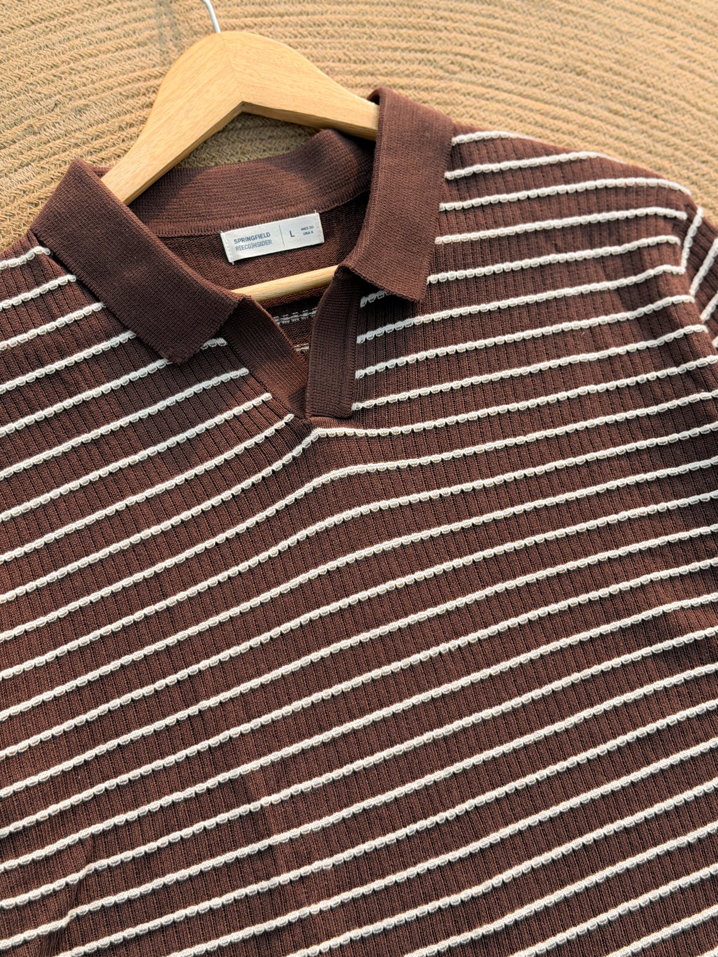 Cabana Knitted Polo - Chocolate