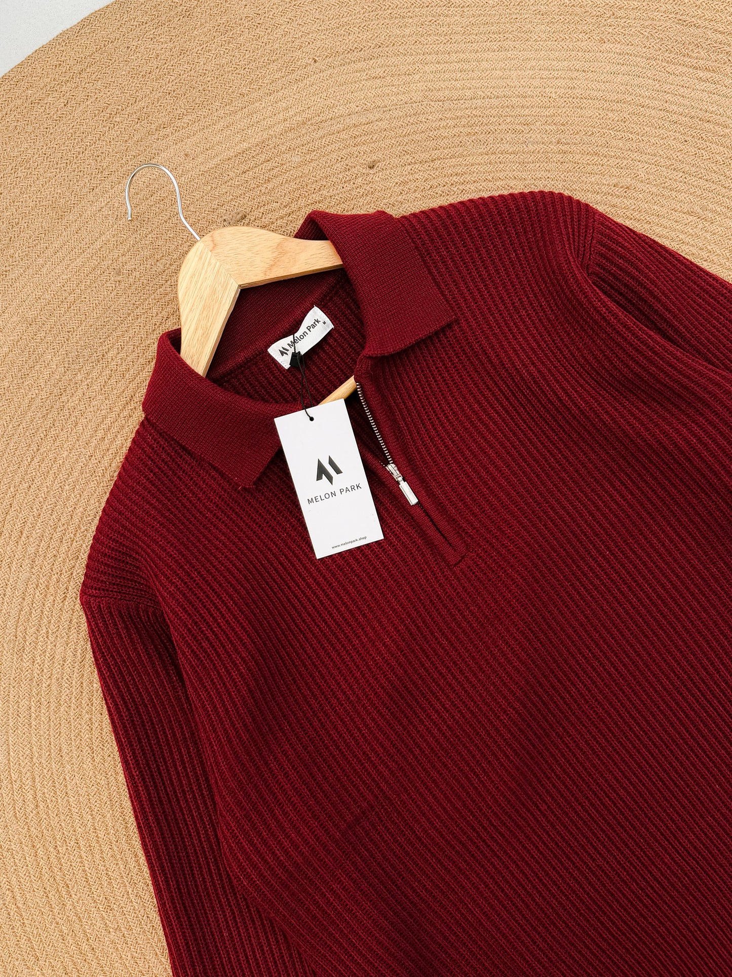 Rich Sweater Polo - Maroon