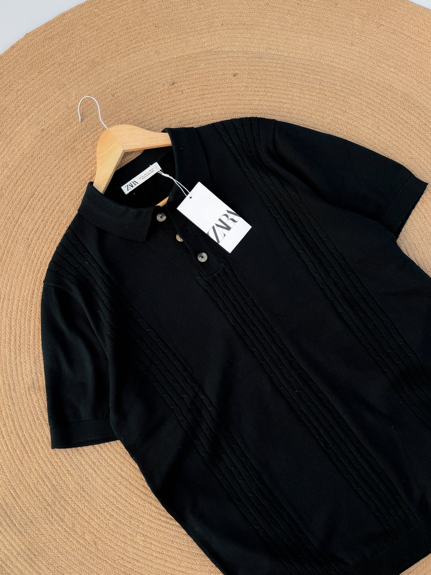 Velour Knit polo - Black