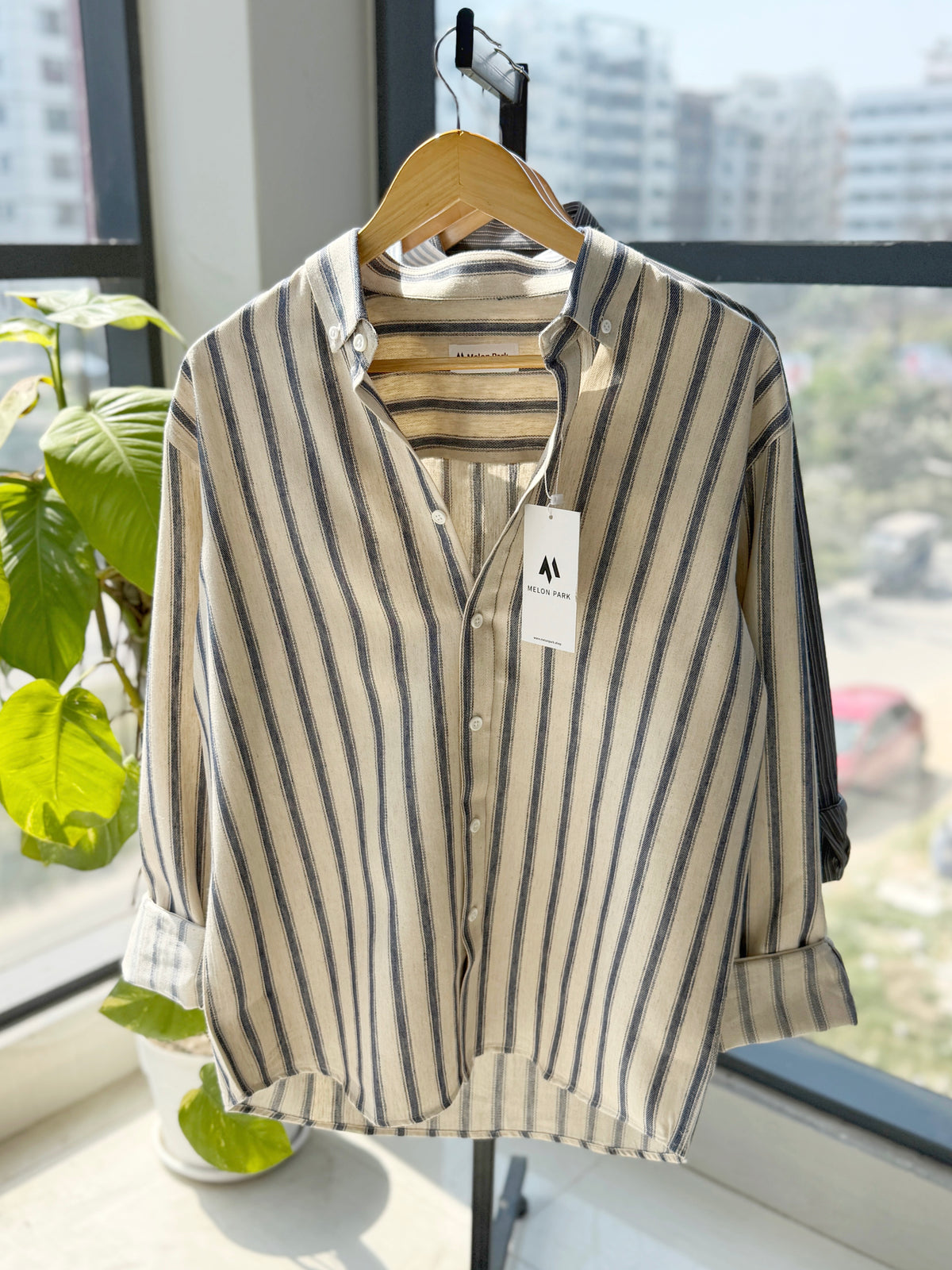 Gentle stripe shirt - Sandbar stripe