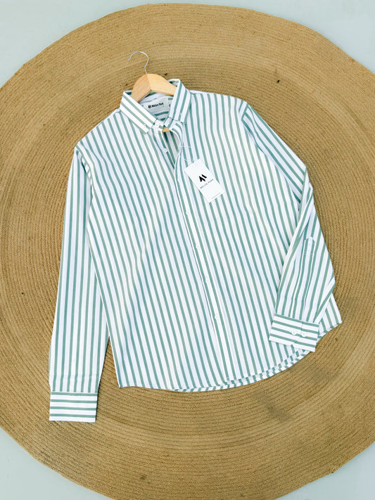 Old Money full sleeve shirt - Mint stripe ( New )