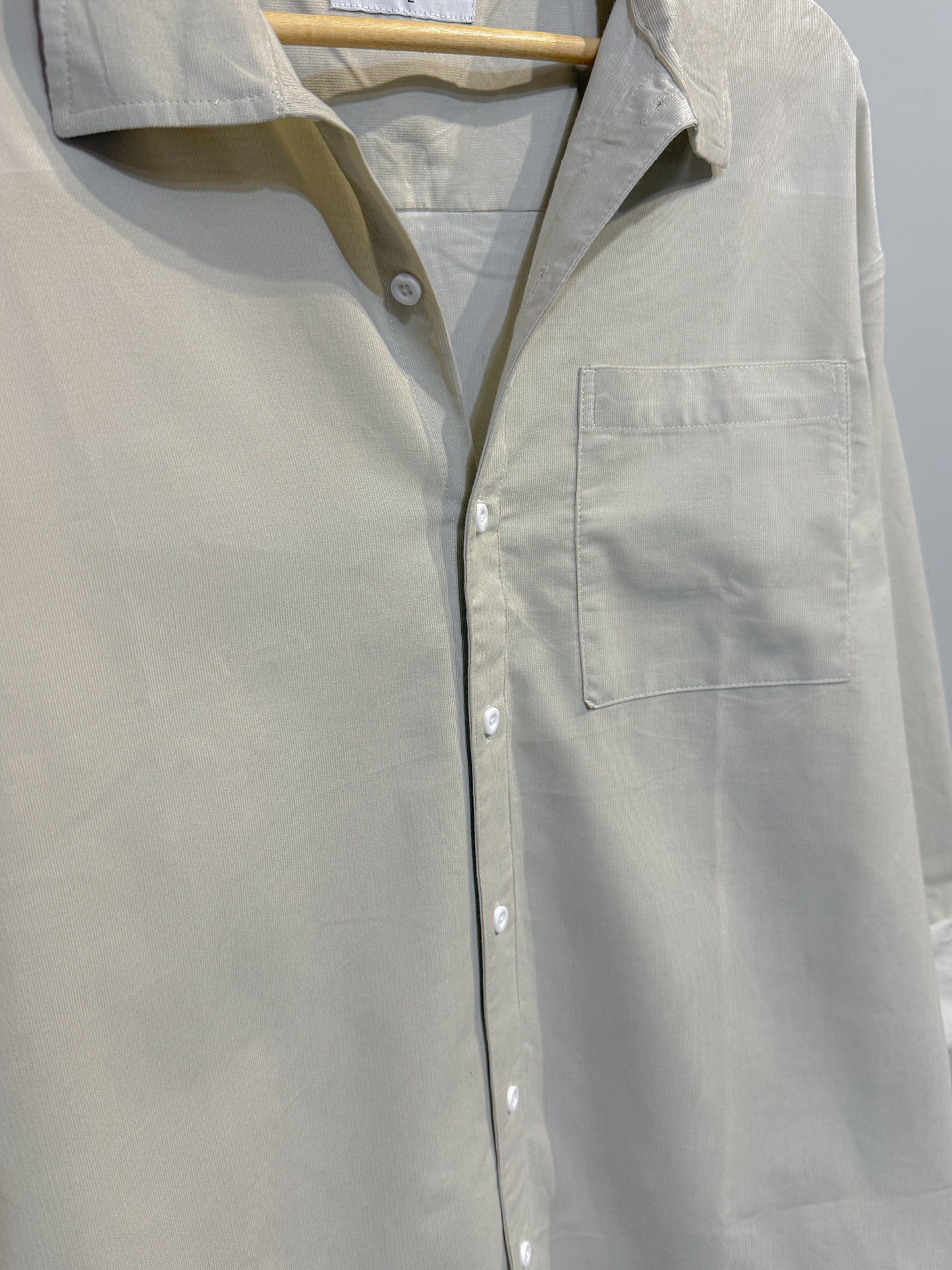 Corduroy Dropshoulder Shirt - Off White