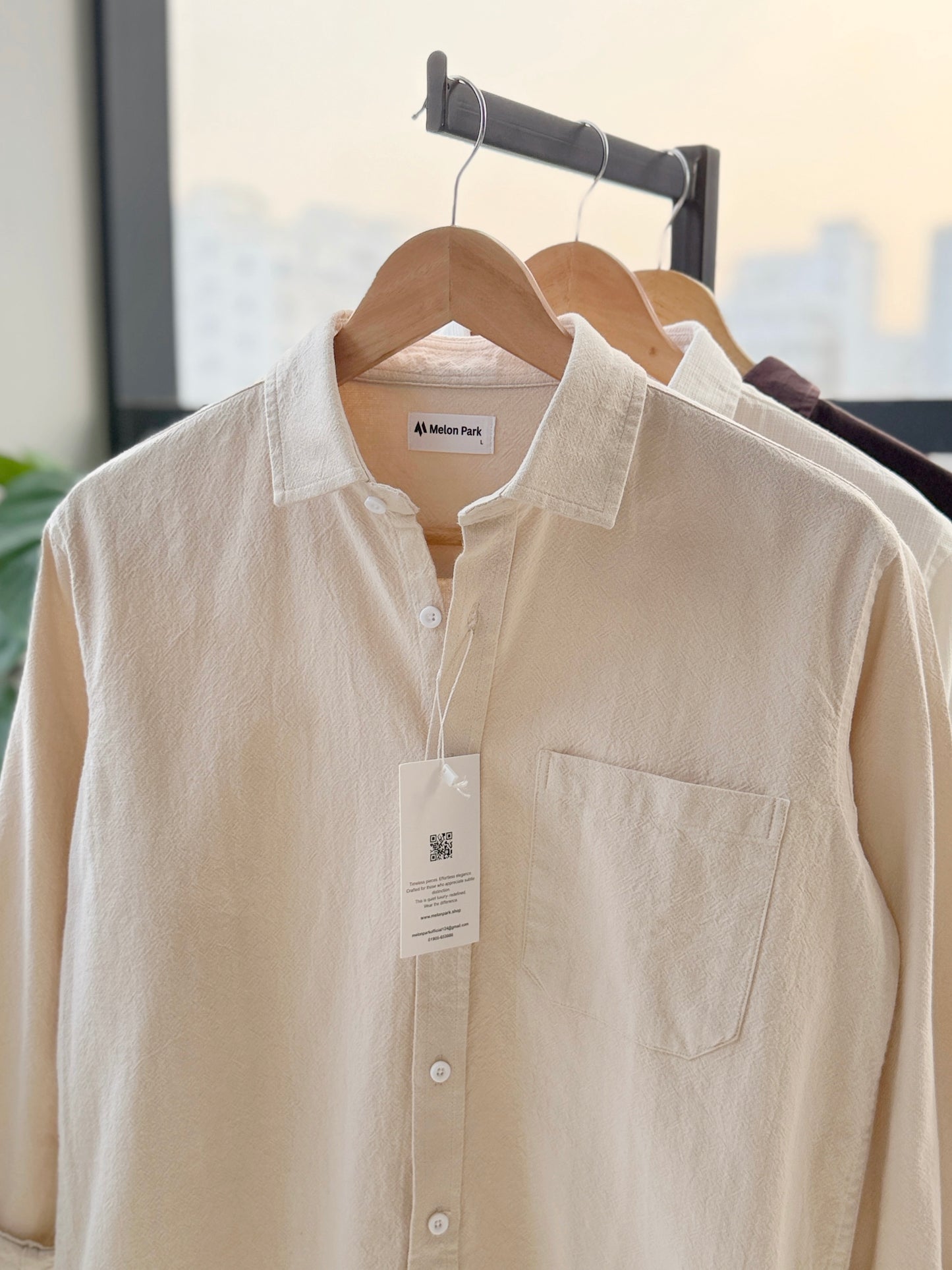 Drop-shoulder boxy shirt - Off White