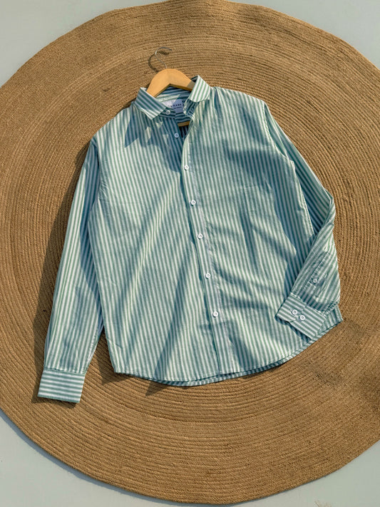 Old Money full sleeve shirt - Sea Spray Green