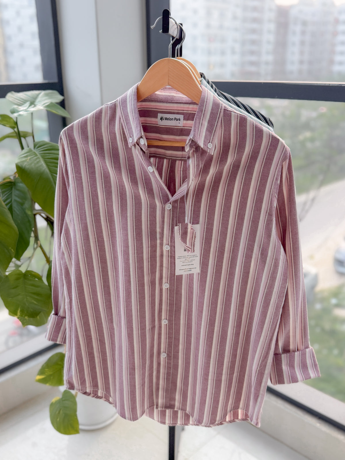 Gentle stripe shirt - Sunset Mauve