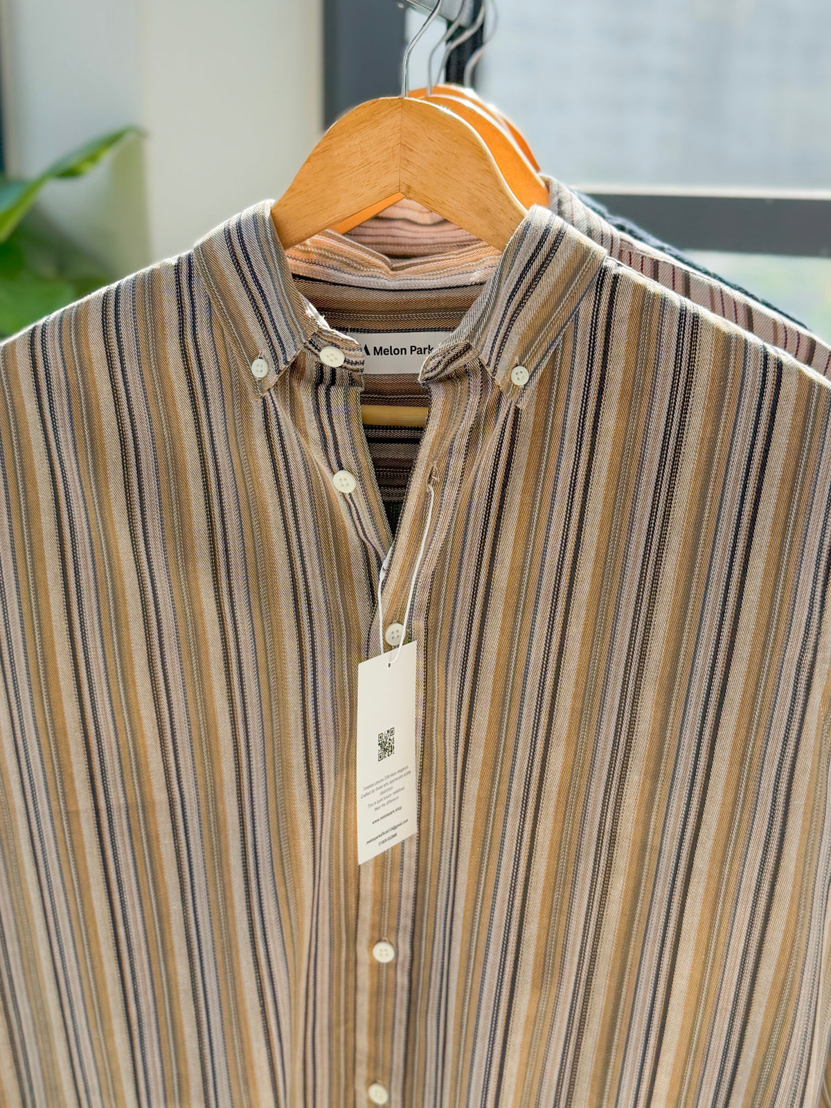 Gentle stripe shirt - Caramel Weave