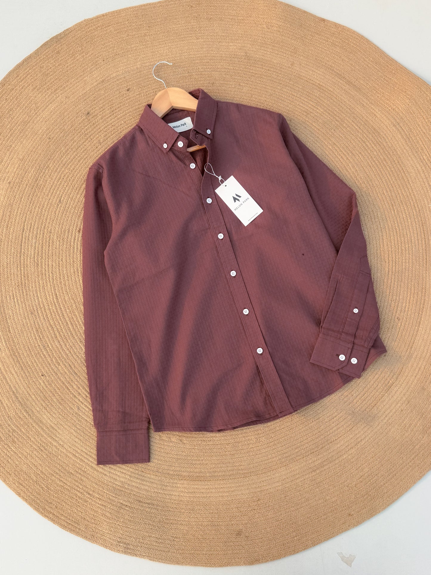 Classic full sleeve shirt - Textured Mulberry