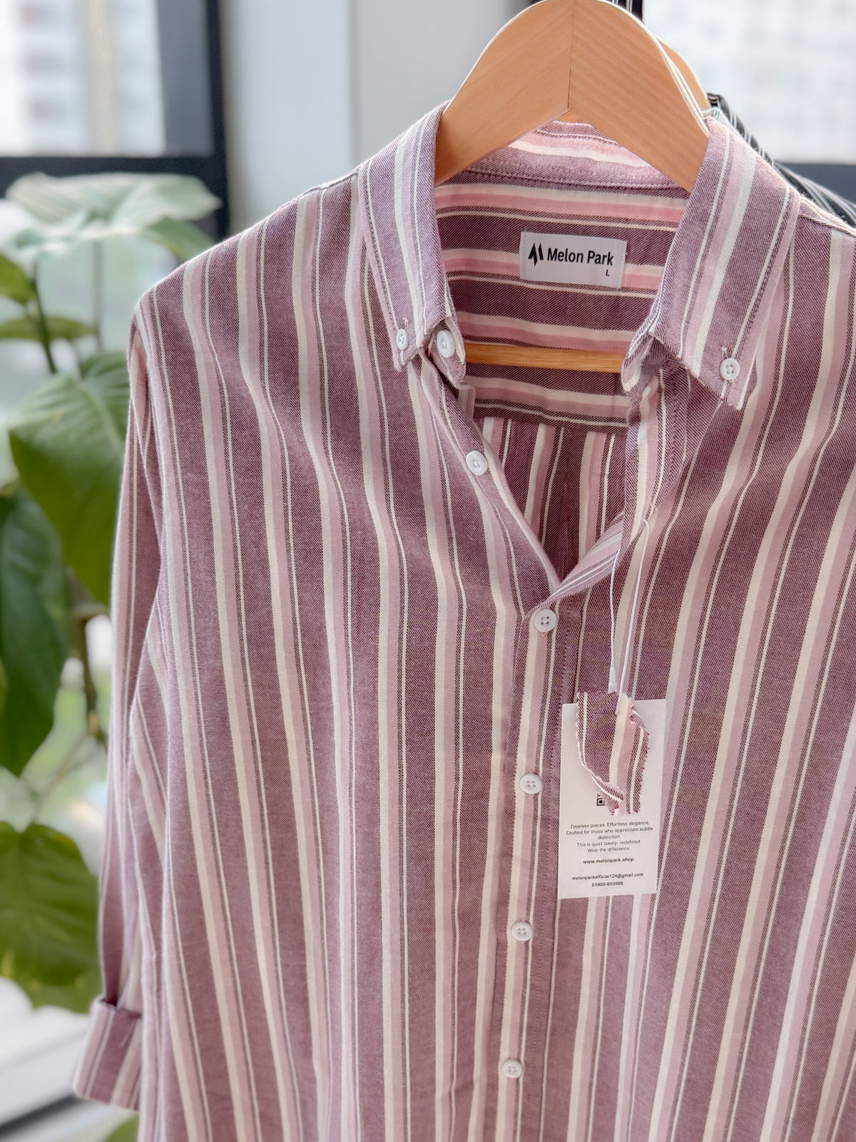 Gentle stripe shirt - Sunset Mauve