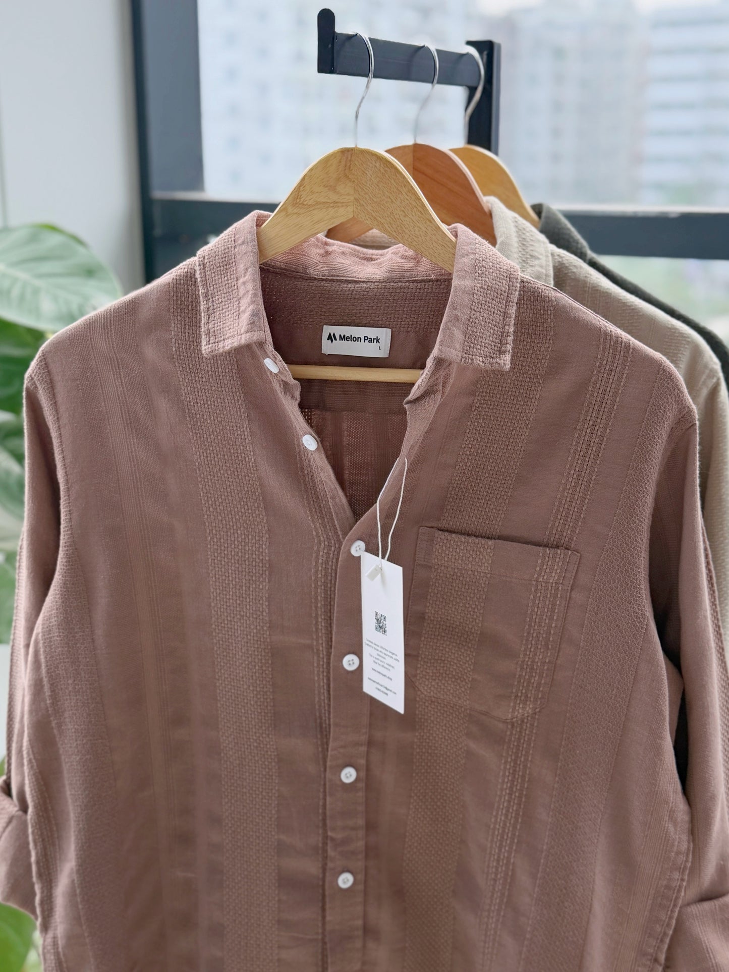 Crafted Dropshoulder Shirt - Peach