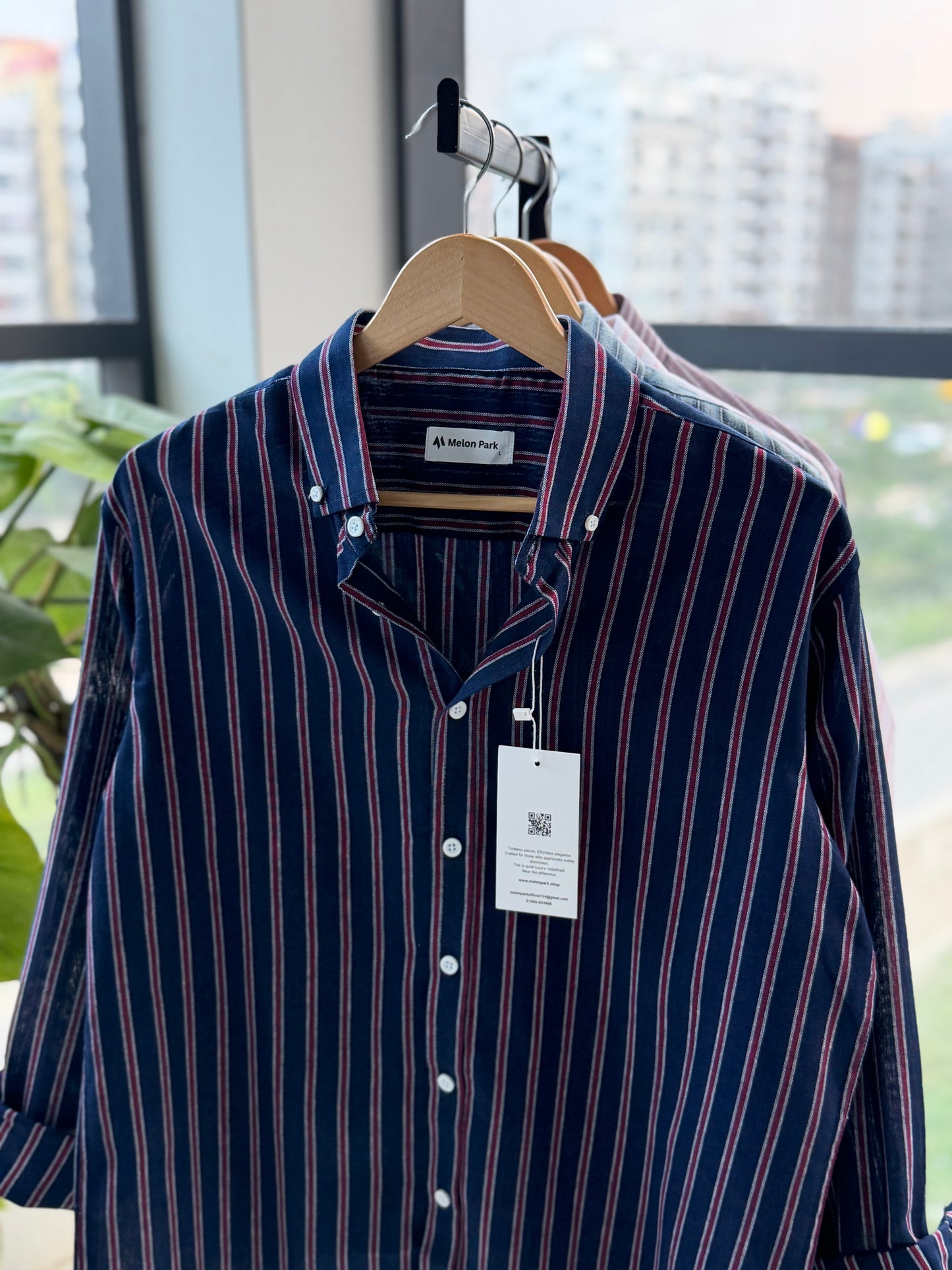 Gentle stripe shirt - Maritime Indigo