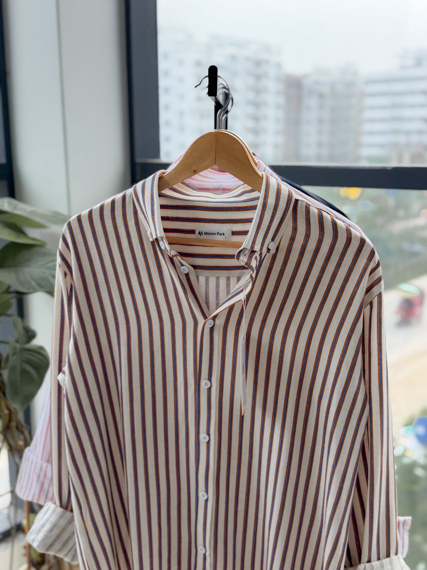 Gentle stripe shirt - Coastline Ochre