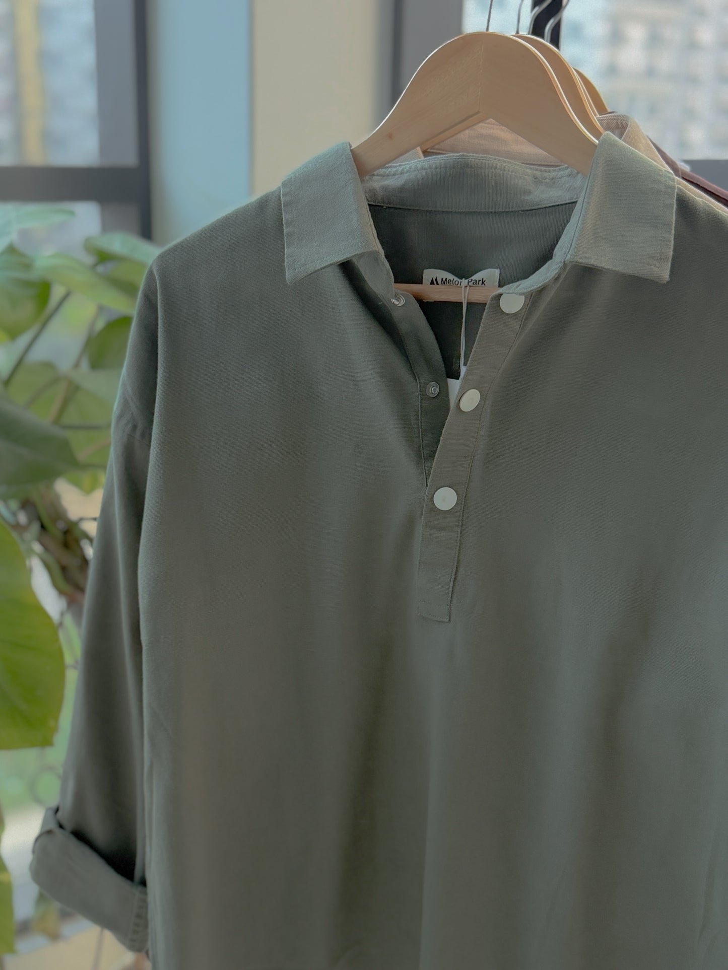 Fine Henley shirt - Olive