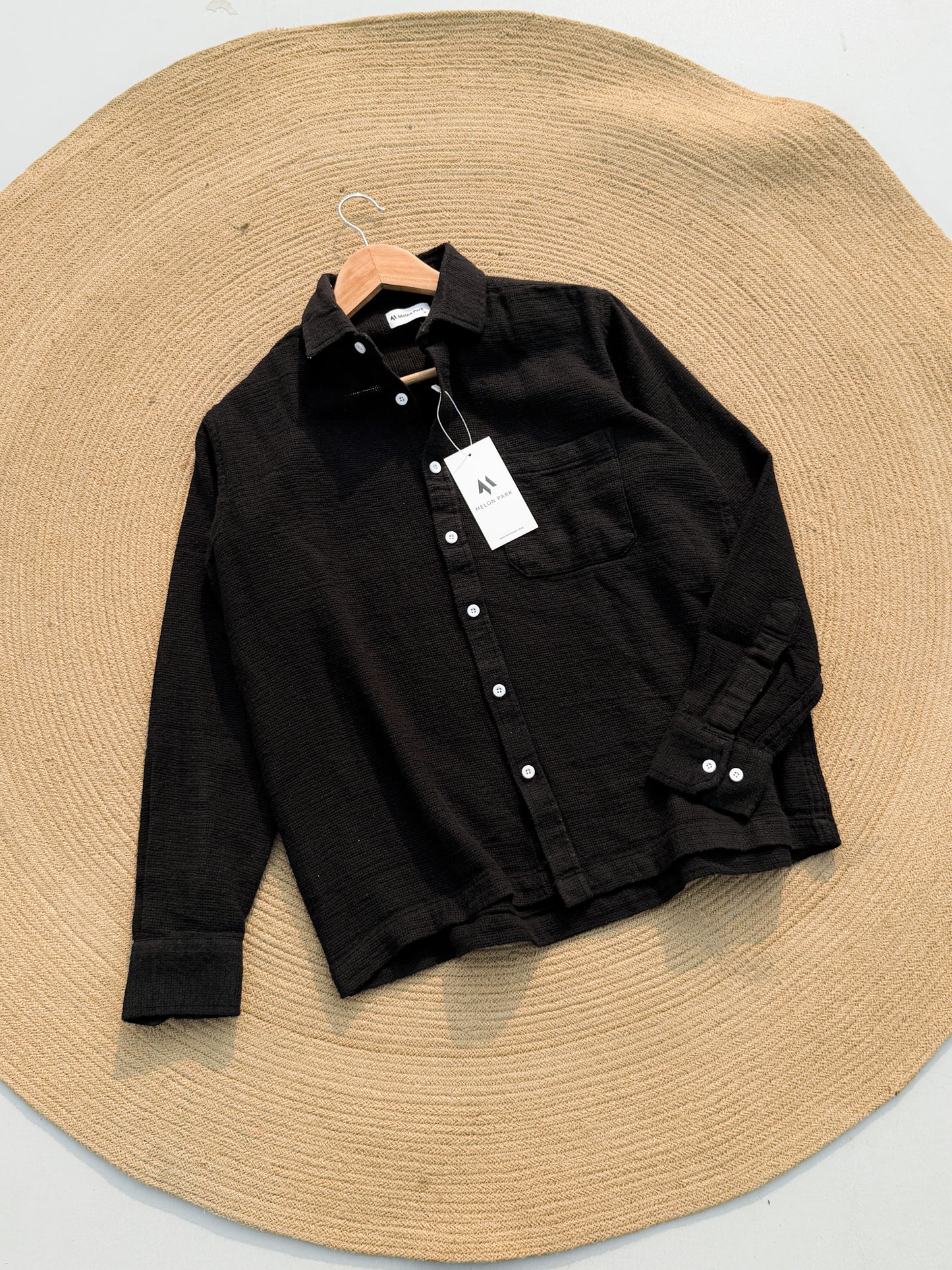 Crafted full sleeve shirt - Black