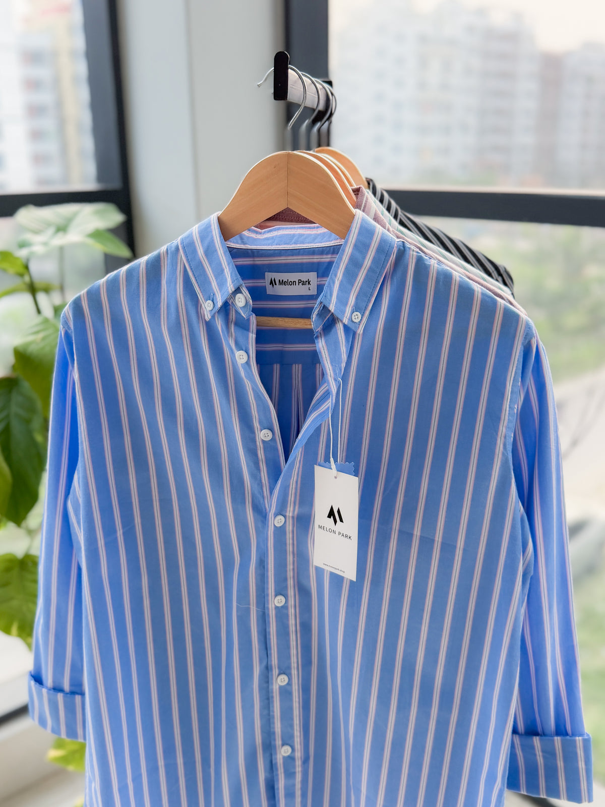 Gentle stripe shirt - Blue Orchid