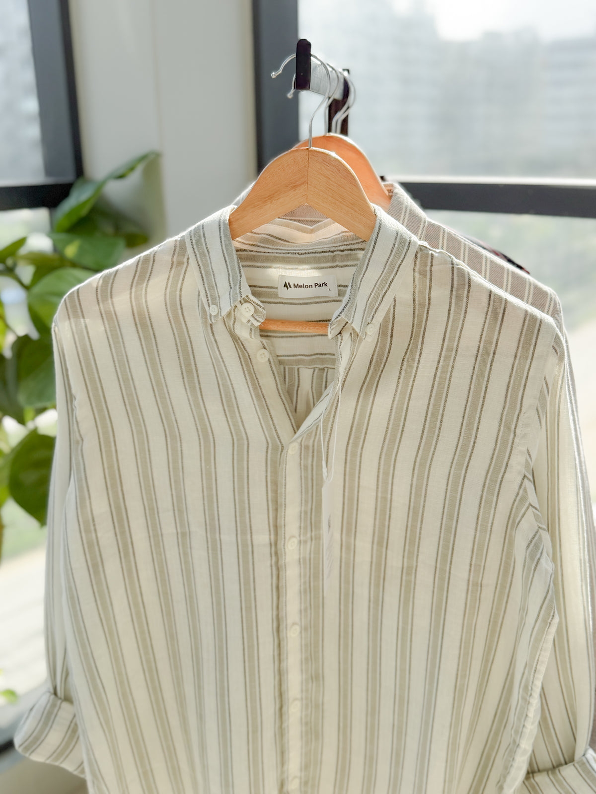Gentle stripe shirt - Coastal Mist