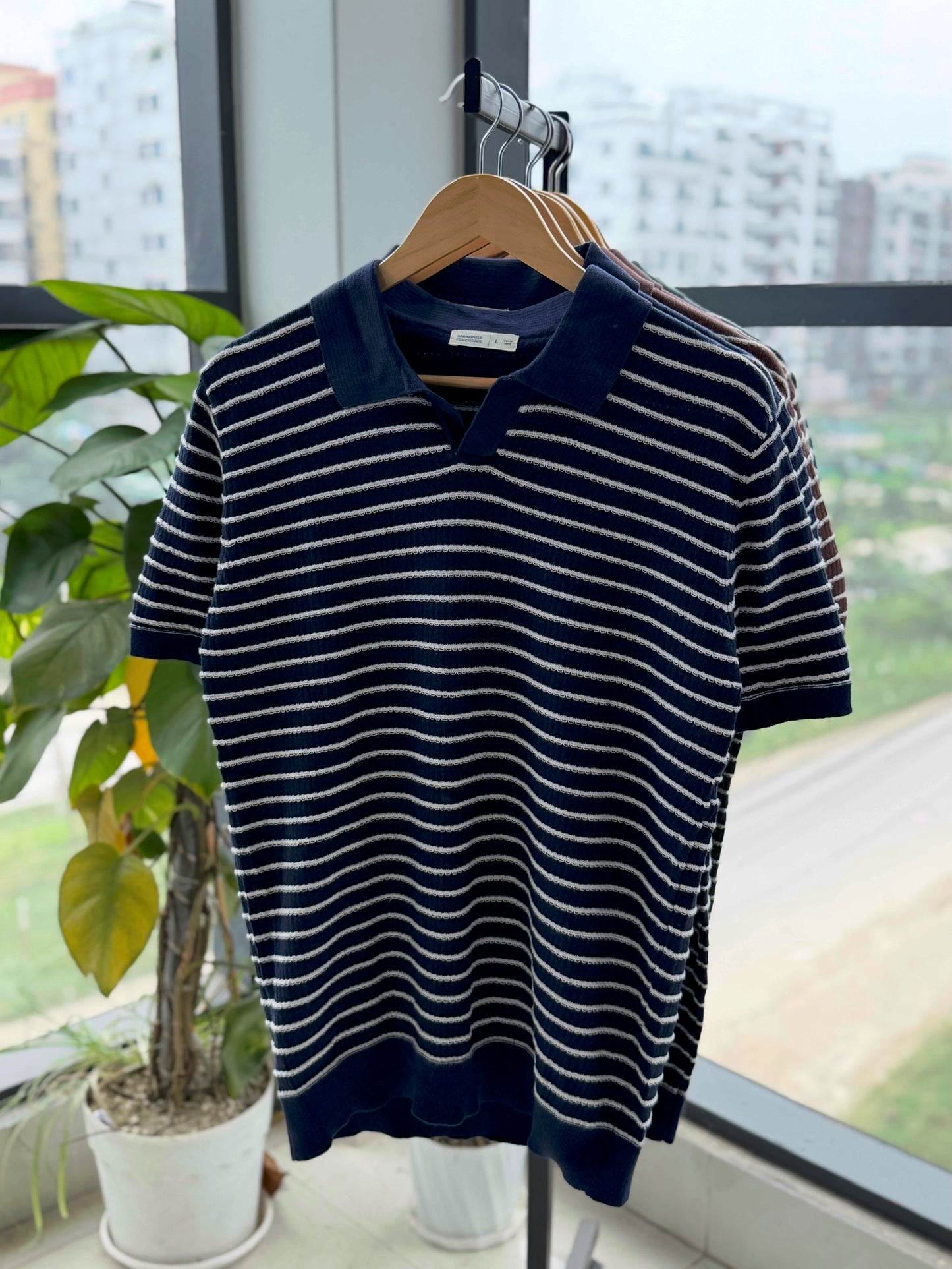 Cabana Knitted Polo - Navy Blue
