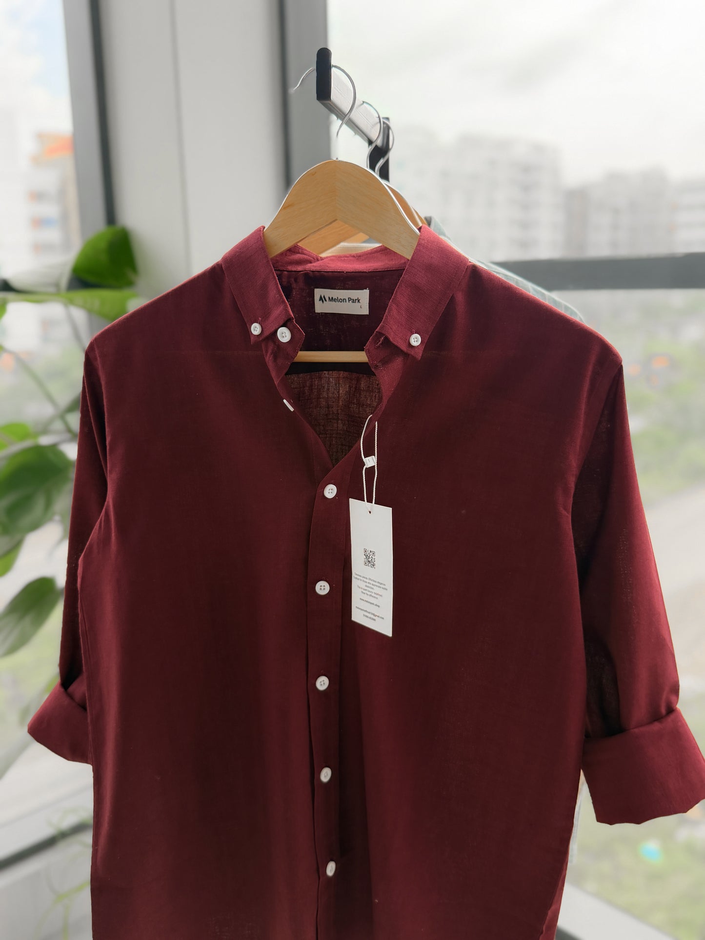 Signature Remi cotton shirt - Maroon
