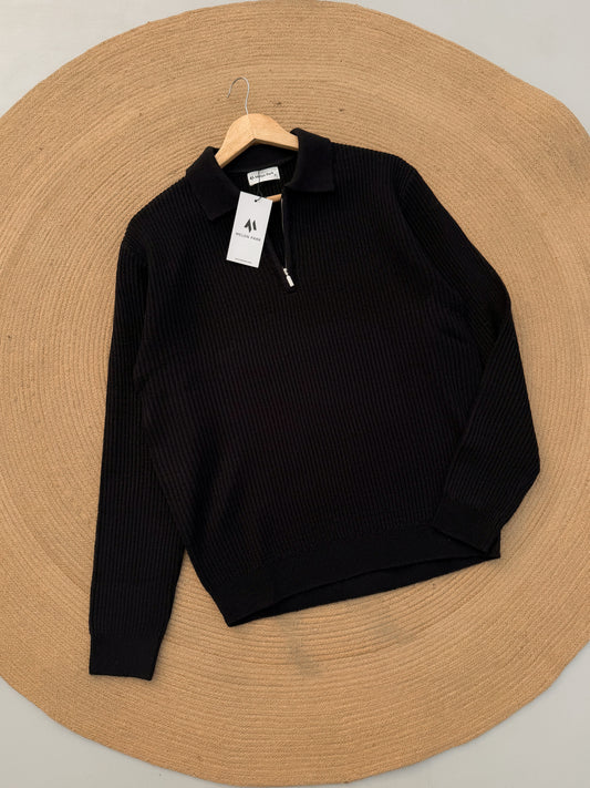 Rich Sweater Polo - Black