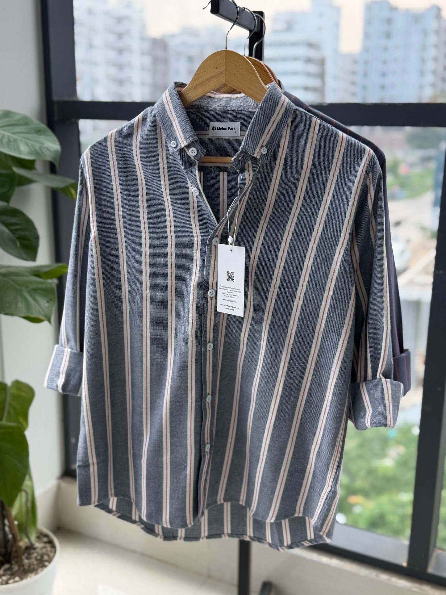 Gentle stripe shirt - Atlantic