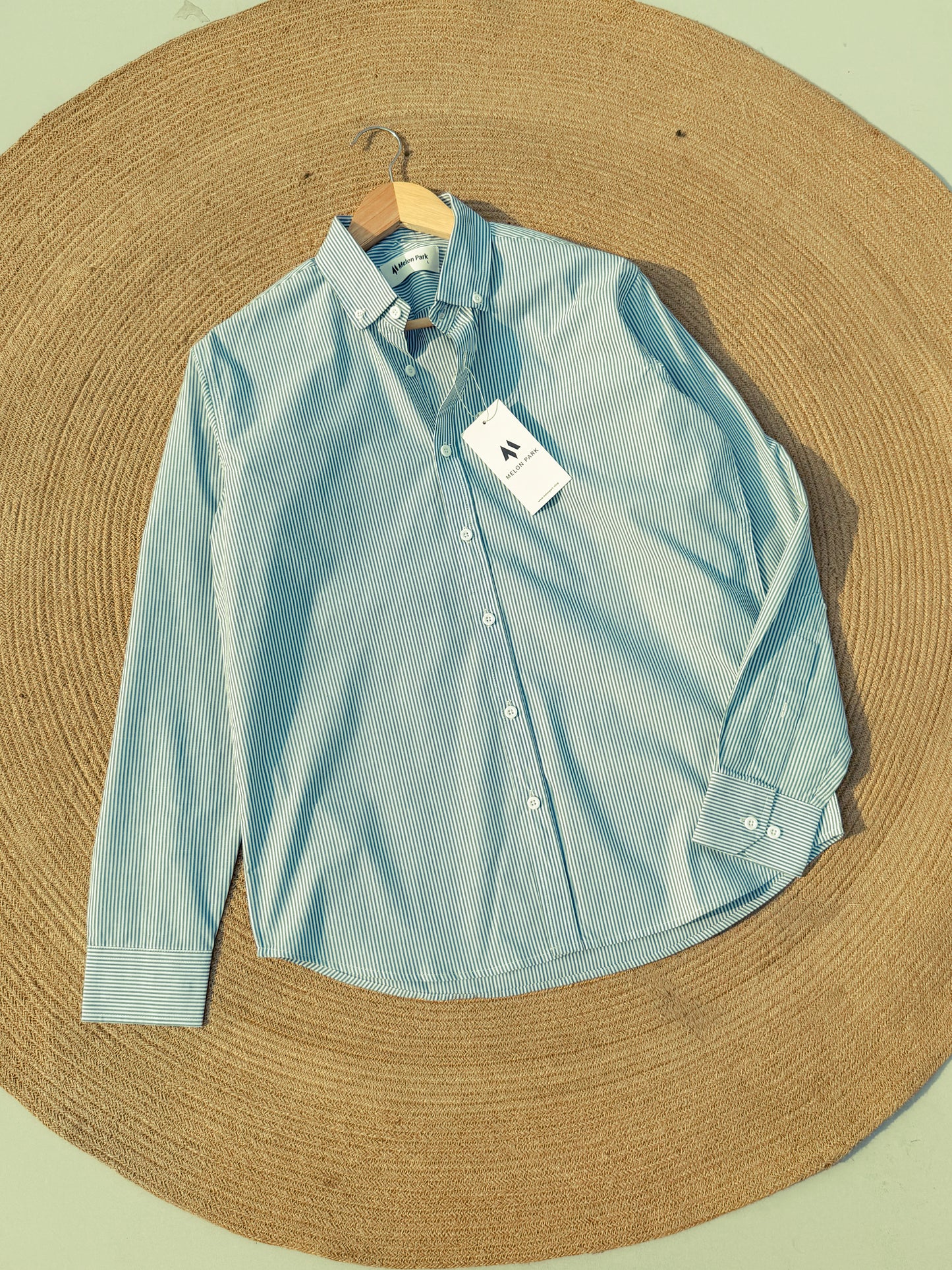 Old Money full sleeve shirt - Mint stripe