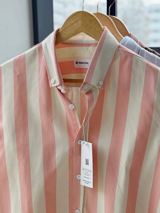 Gentle stripe shirt - Apricot Cream