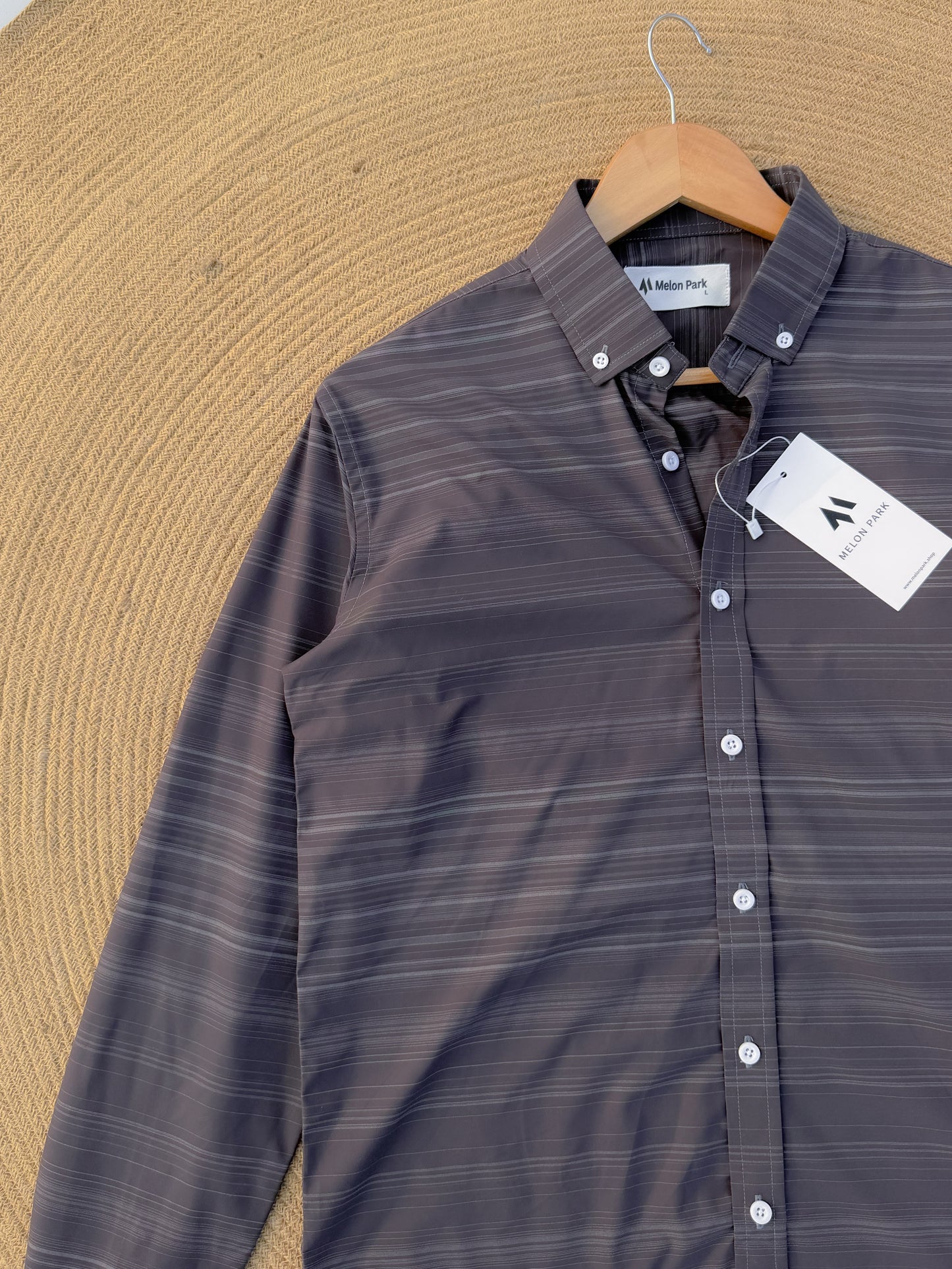 Old Money full sleeve shirt - Charcoal micro stripe