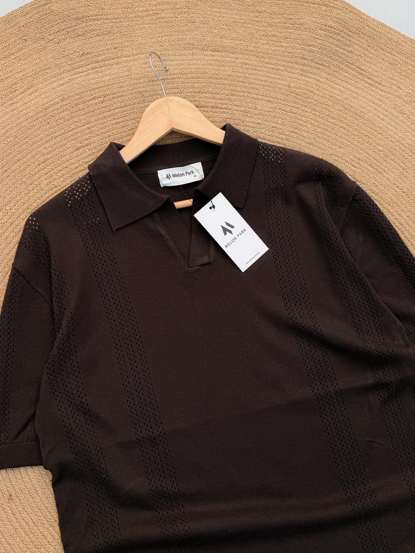 Gentle Breeze Knit Polo - Chocolate