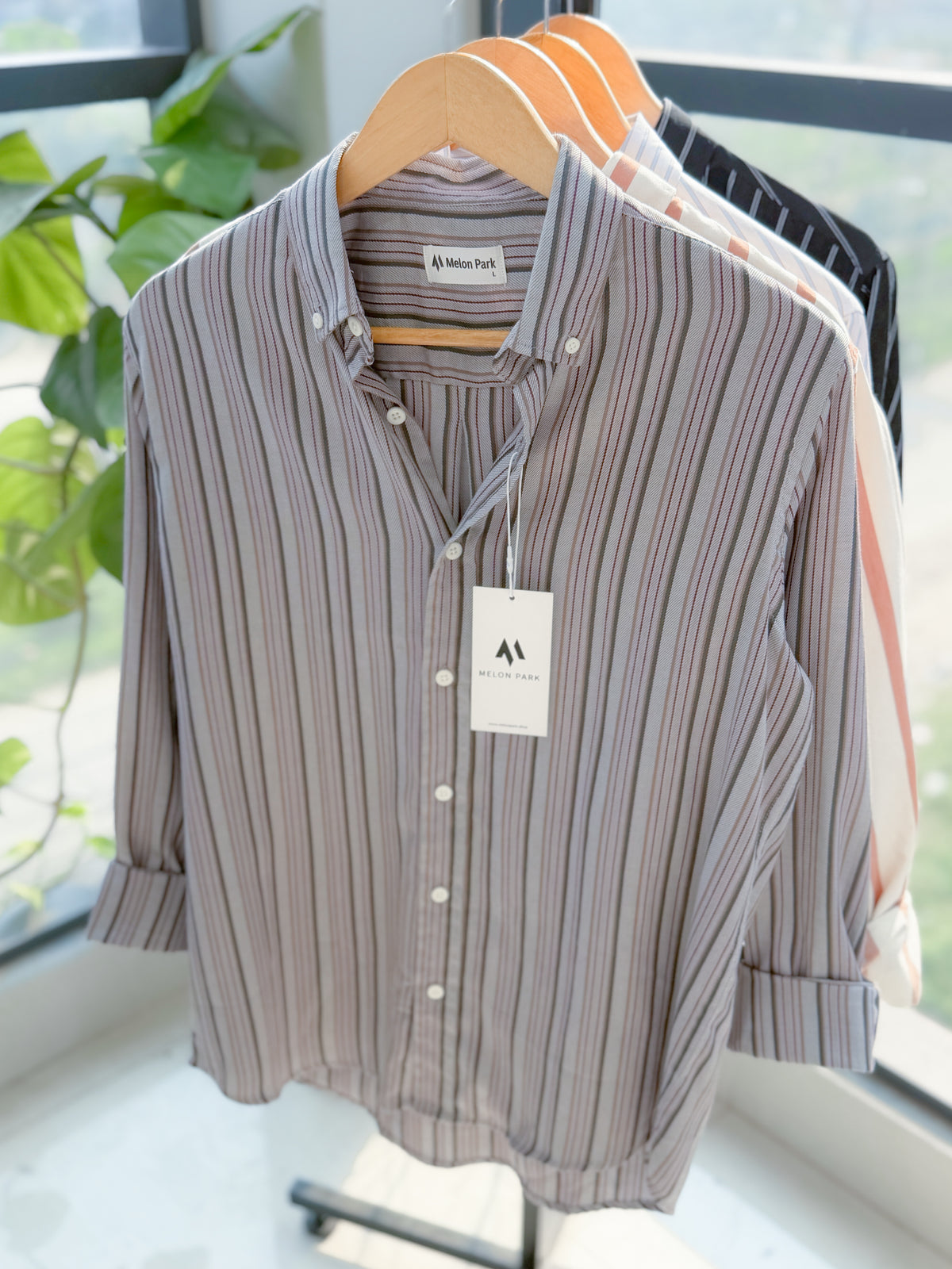 Gentle stripe shirt - Muted Ember