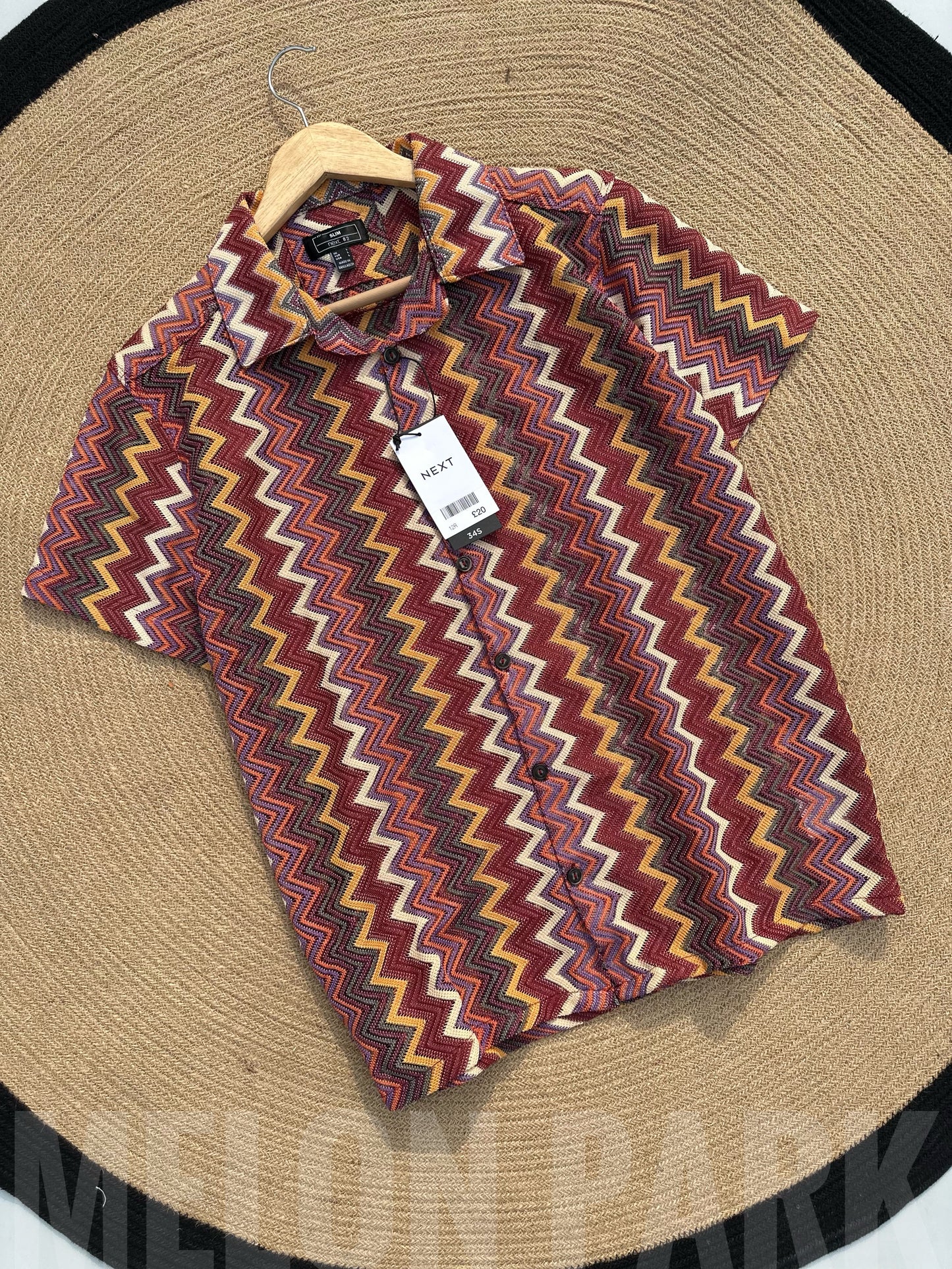 Zigzag Pink Cuban Half Shirt