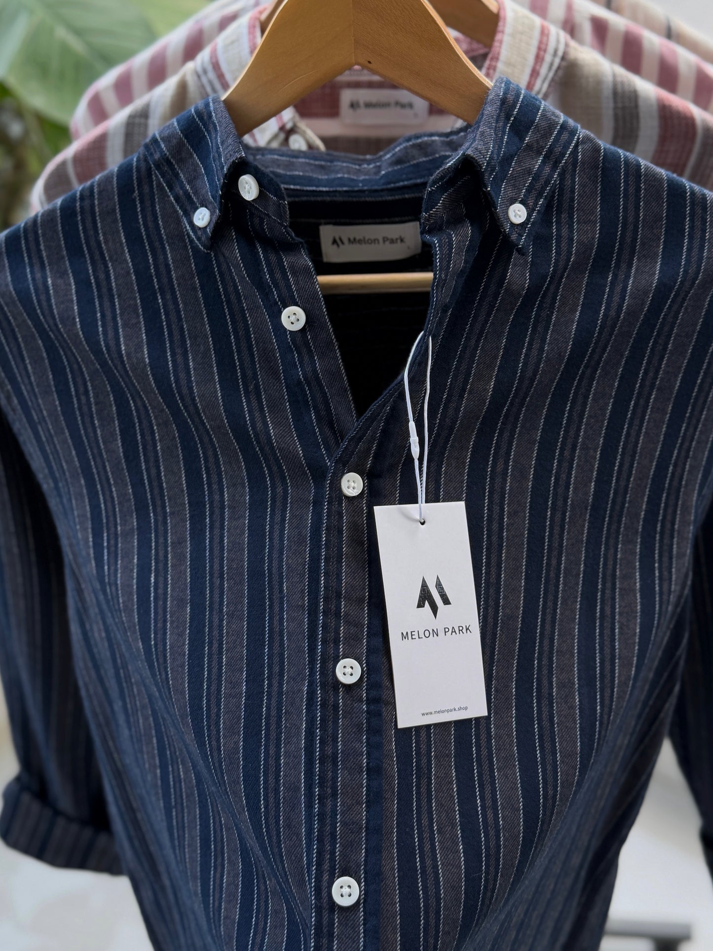 Gentle stripe shirt - Midnight tide