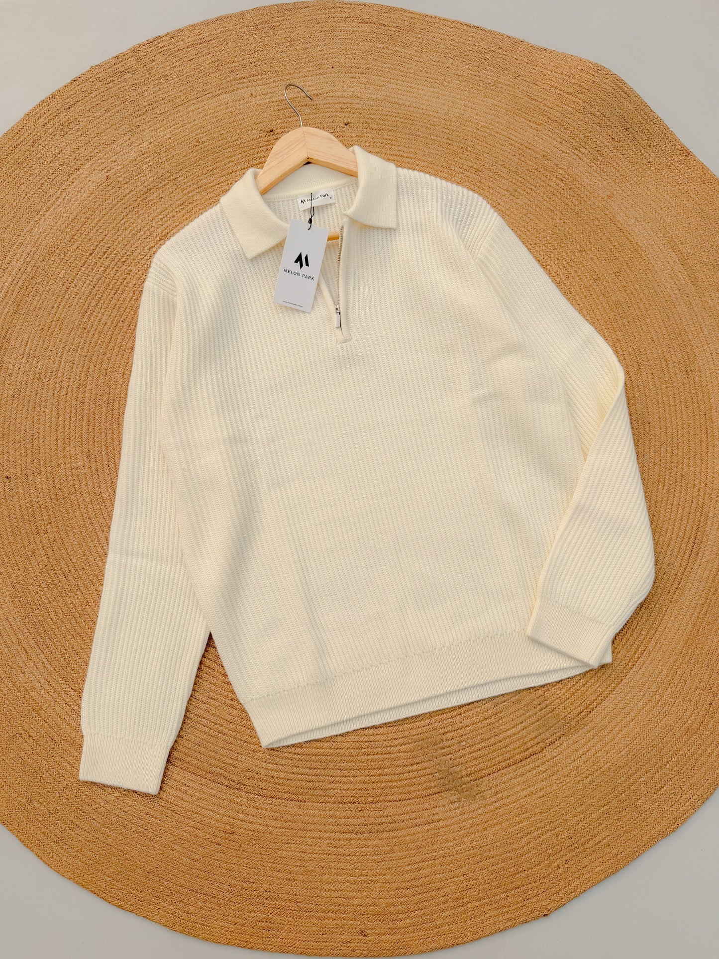Rich Sweater Polo - Soft Off White
