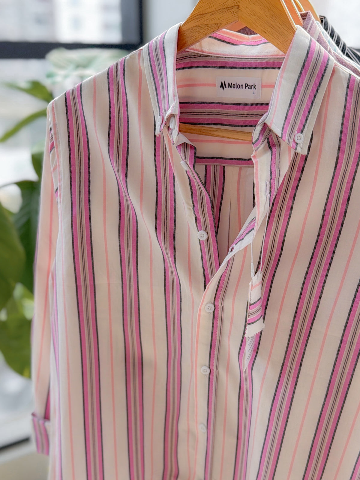 Gentle stripe shirt - Peach Fuchsia