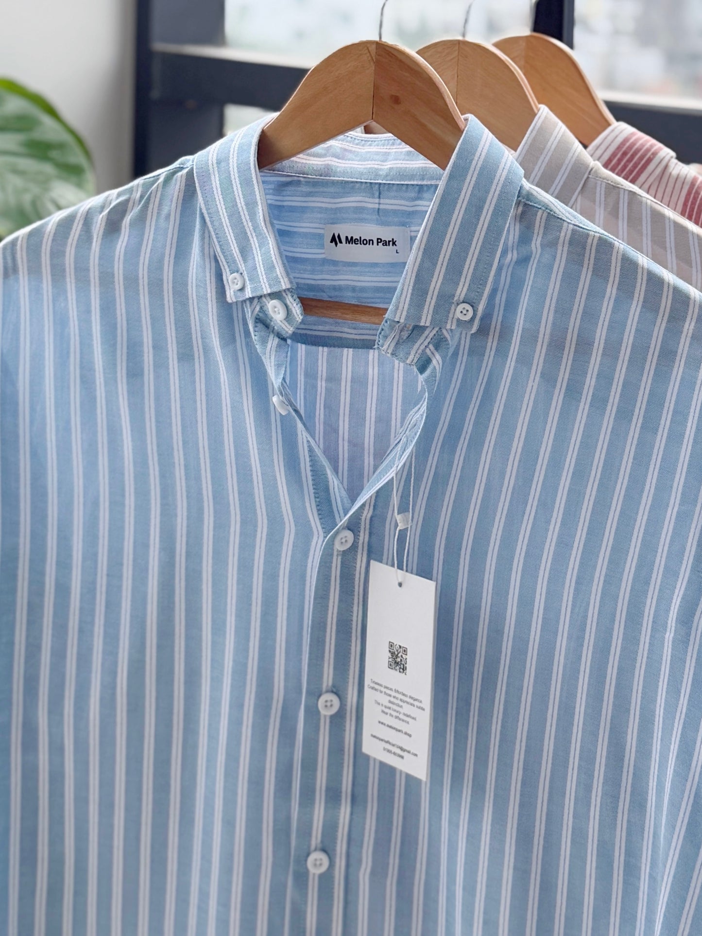 Gentle stripe shirt - Ice blue