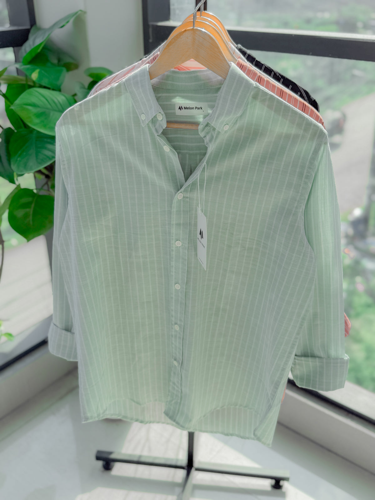 Gentle stripe shirt - Mint Pistachio