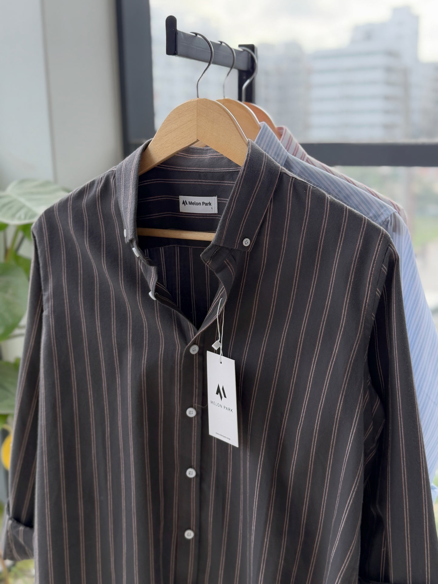 Gentle stripe shirt - Midnight Copper