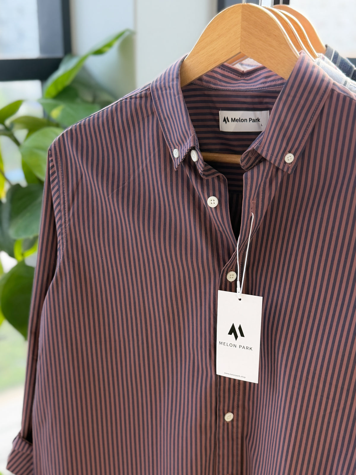 Gentle stripe shirt - Twilight Berry