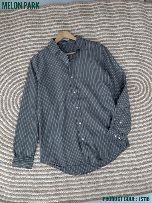Gentle stripe shirt - Grey moss | FS116