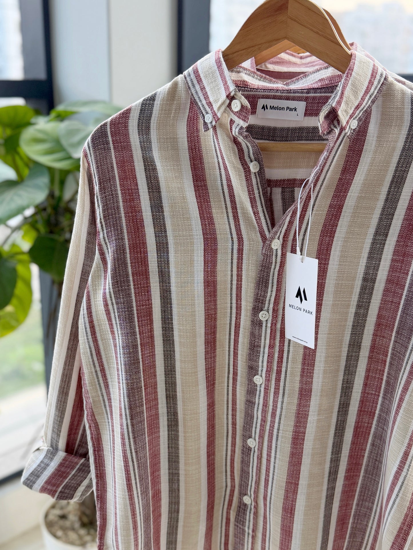 Gentle stripe shirt - Warm Amber