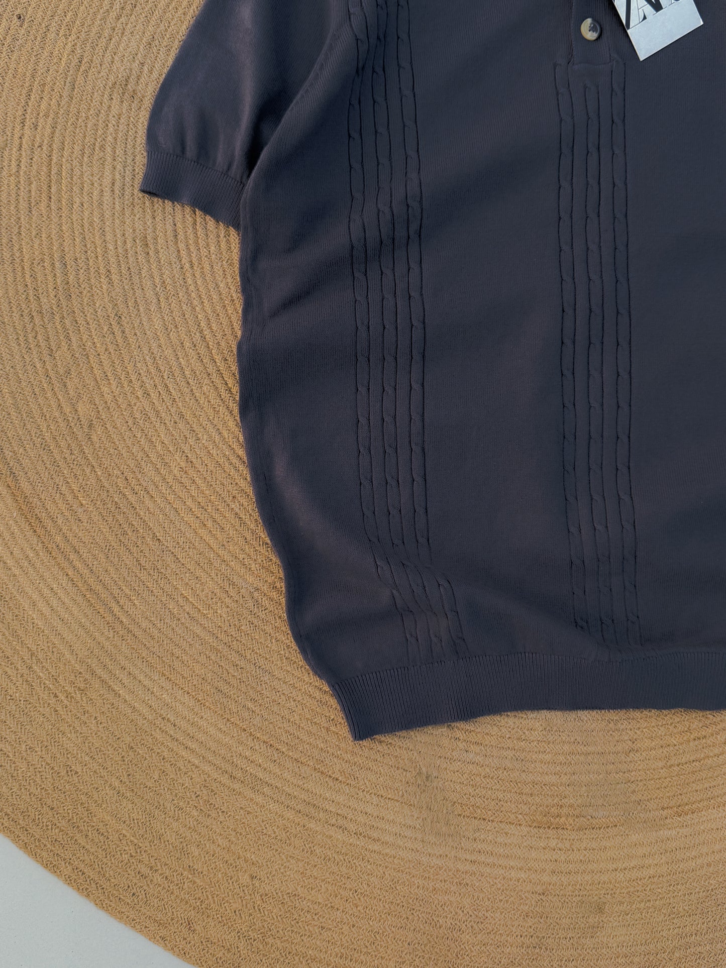 Velour Knit polo - Dark Grey