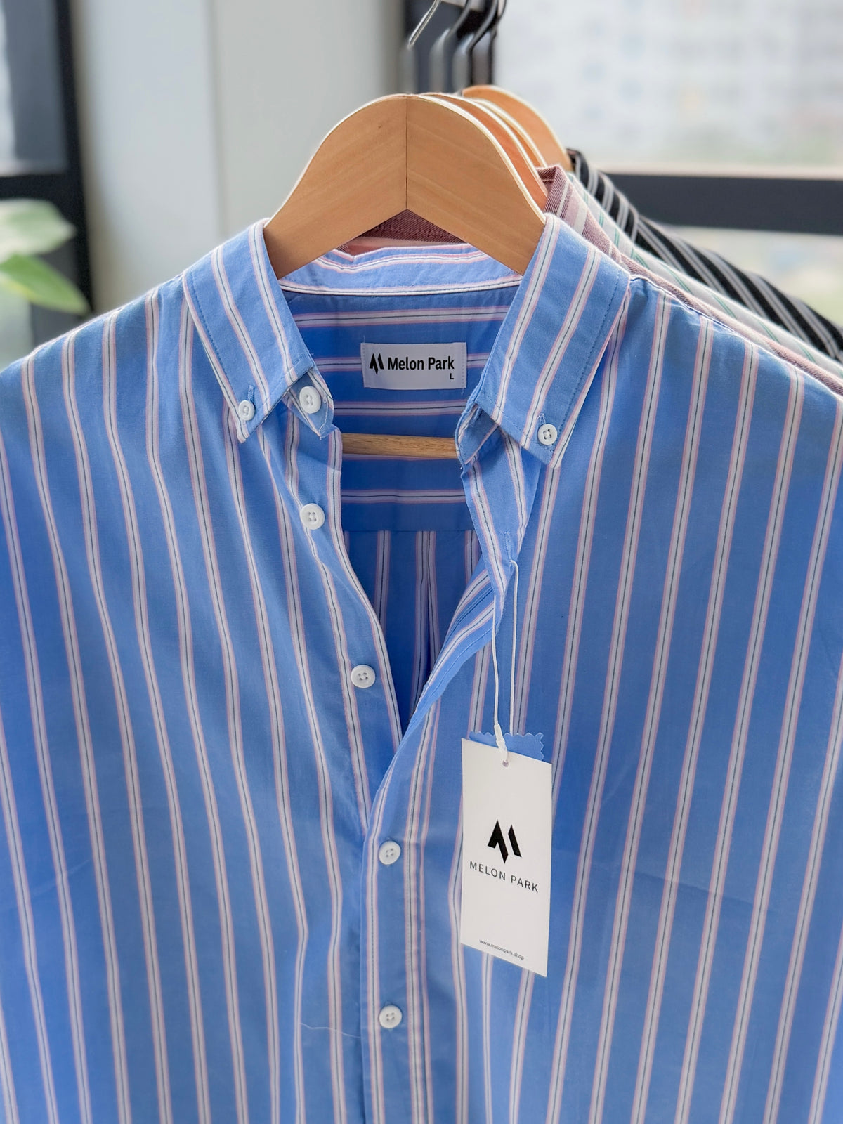 Gentle stripe shirt - Blue Orchid