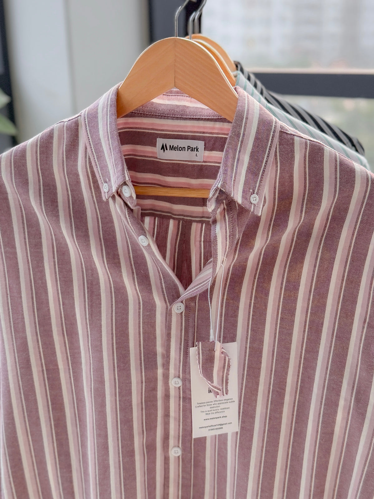 Gentle stripe shirt - Sunset Mauve