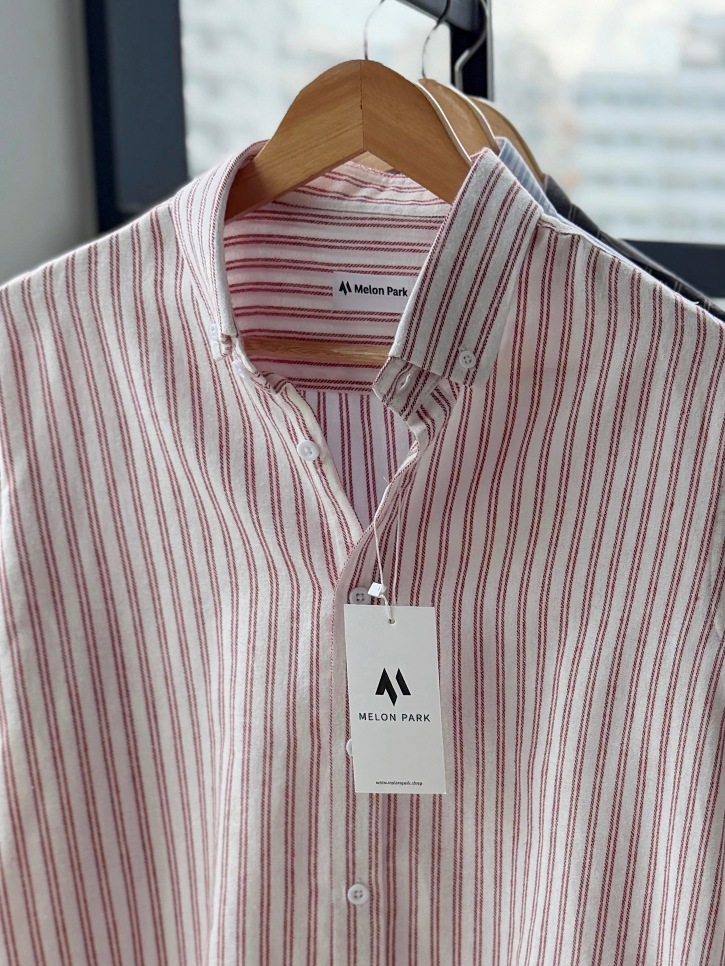 Gentle stripe shirt - Tuscan Red