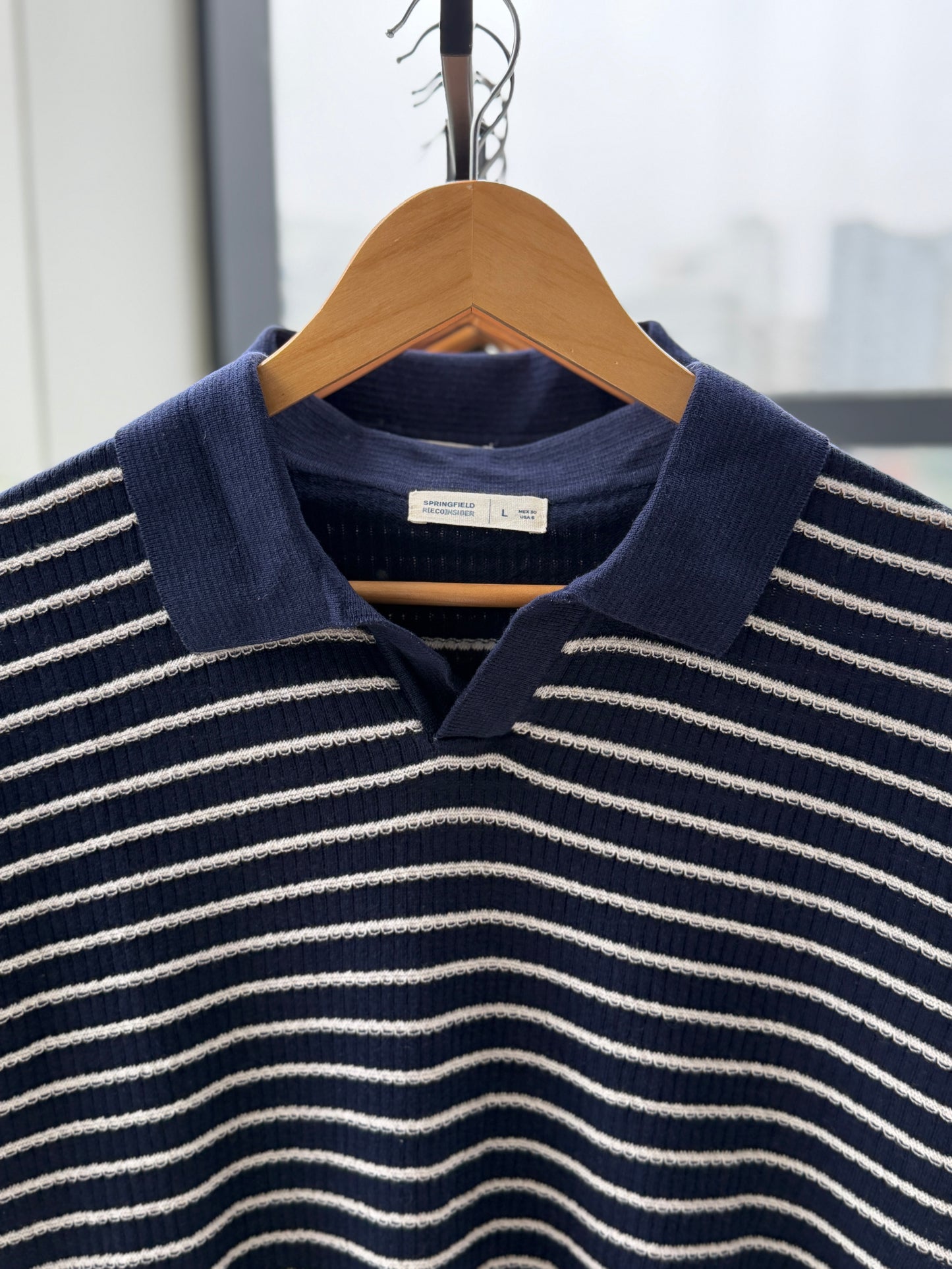 Cabana Knitted Polo - Navy Blue
